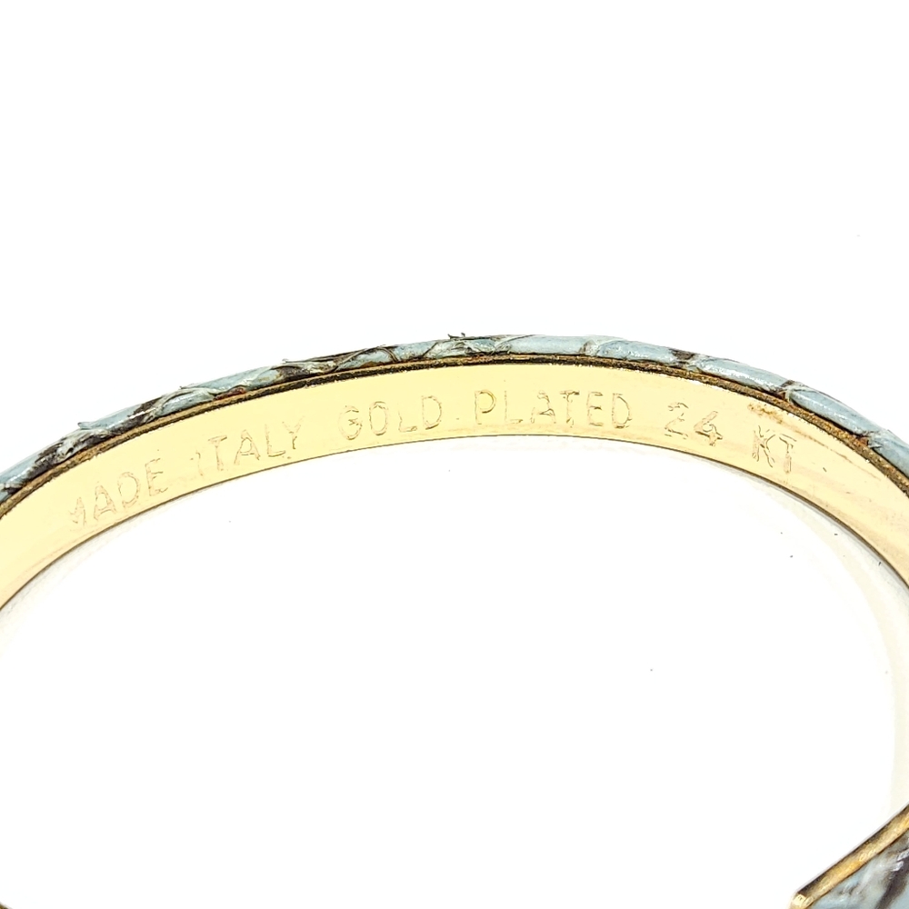 ❤️ 2/$30 Casini & Gori Vintage Snakeskin Bracelet 24KT Gold Plated Made in Italy - Picture 12 of 16